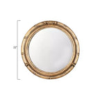 22" Round Distressed Metal Porthole Mirror Gold - Modern Style, No Assembly, Wall Mounted