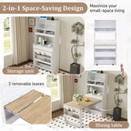 33.5" Buffet with Hutch & Foldable Table