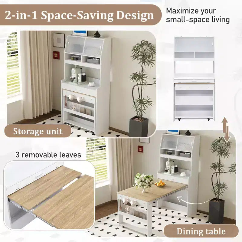 33.5" Buffet with Hutch & Foldable Table