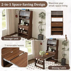 33.5" Buffet with Hutch & Foldable Table
