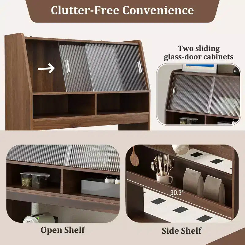 33.5" Buffet with Hutch & Foldable Table