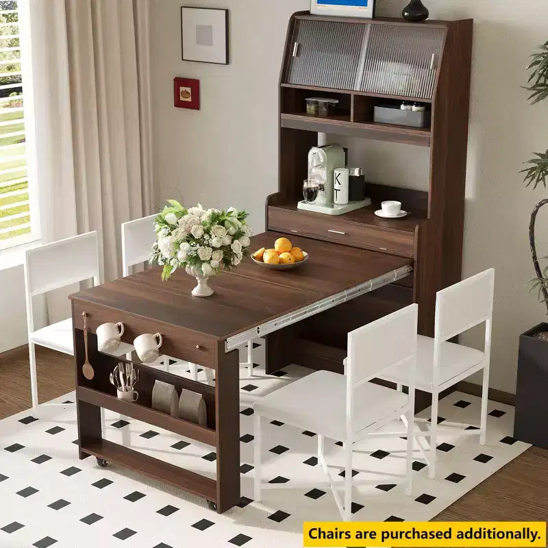 33.5" Buffet with Hutch & Foldable Table