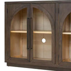 4-Door Large Storage Sideboard Buffet Cabinet with Glass Doors
