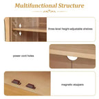 4-Door Large Storage Sideboard Buffet Cabinet with Glass Doors