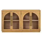 4-Door Large Storage Sideboard Buffet Cabinet with Glass Doors