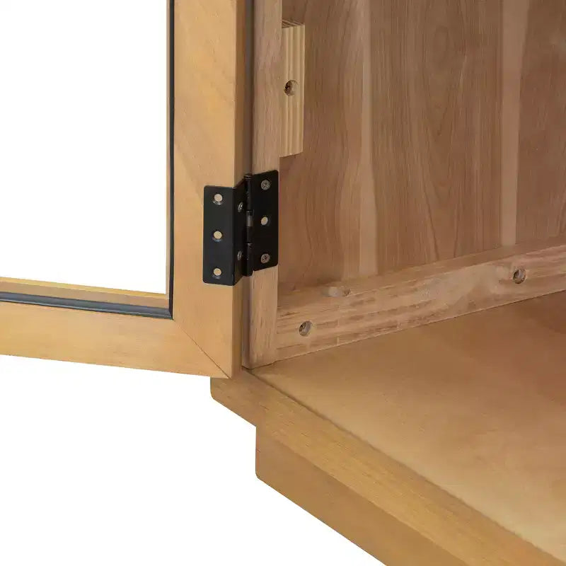 4-Door Large Storage Sideboard Buffet Cabinet with Glass Doors