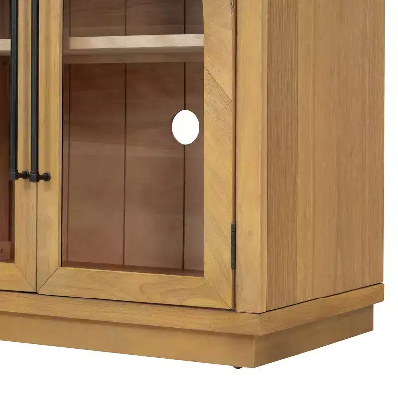 4-Door Large Storage Sideboard Buffet Cabinet with Glass Doors