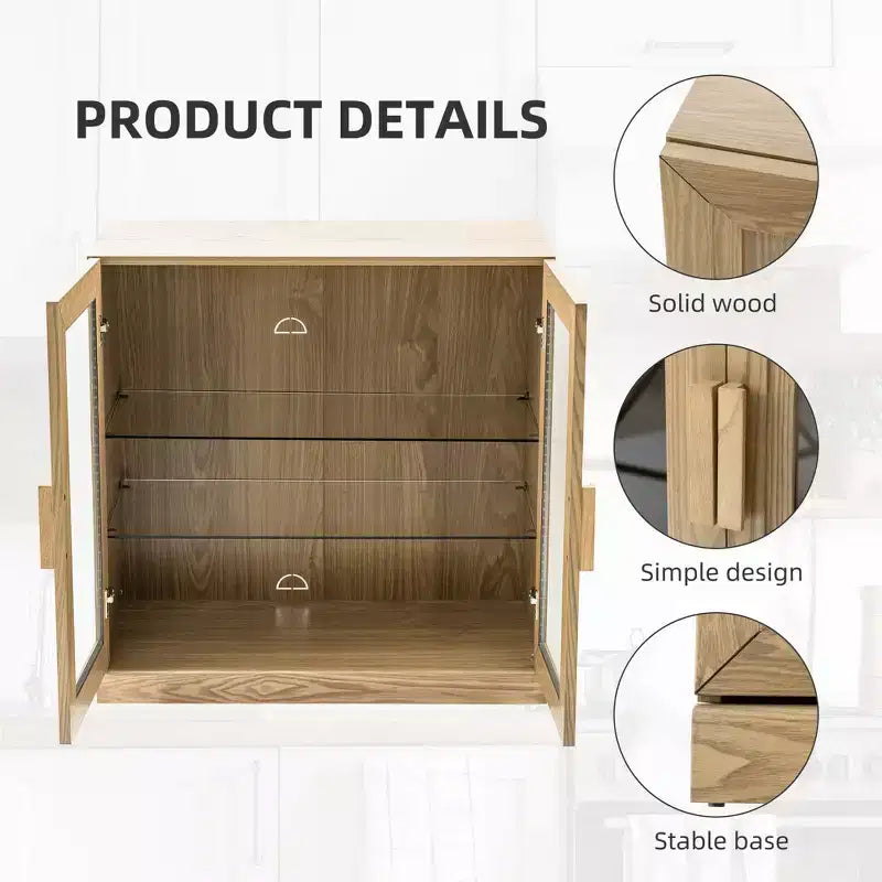 Wood Accent Cabinet with Adjustable Shelves