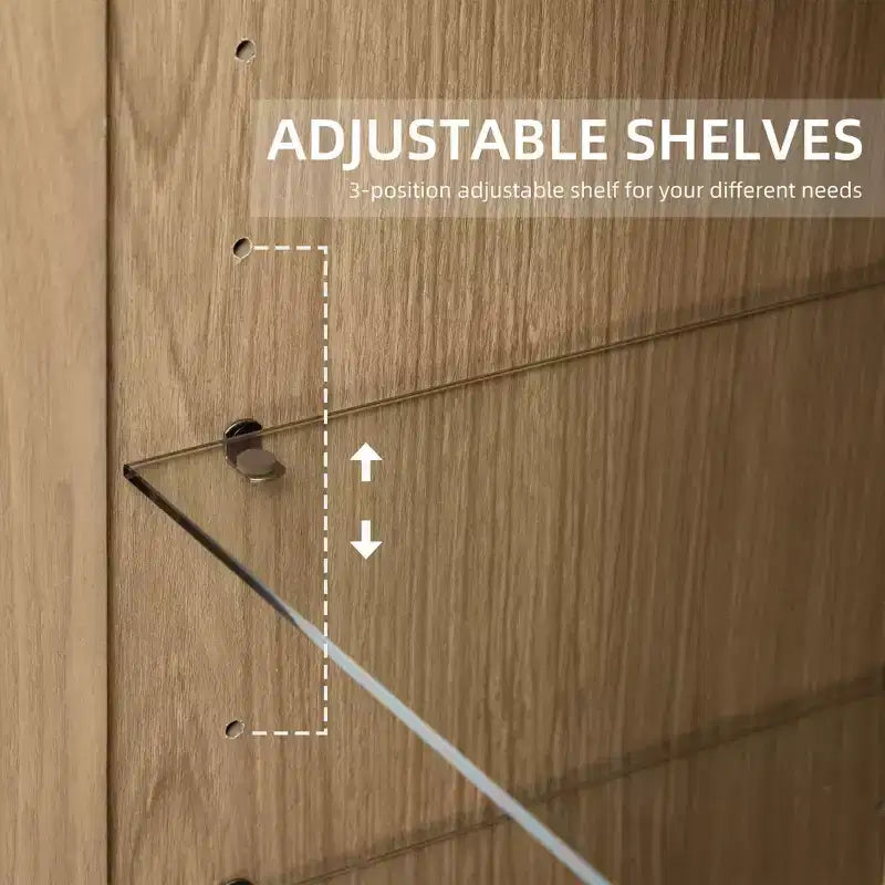Wood Accent Cabinet with Adjustable Shelves