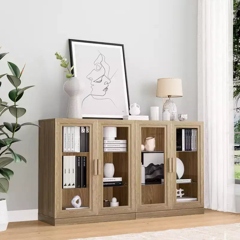 Wood Accent Cabinet with Adjustable Shelves