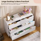 Bedroom Dresser Sets, 6 Drawer Dresser for Bedroom, Modern Chest with Spacious Deep Drawers, Wooden Organizer, for Living Room, Hallway