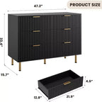 Bedroom Dresser Sets, 6 Drawer Dresser for Bedroom, Modern Chest with Spacious Deep Drawers, Wooden Organizer, for Living Room, Hallway