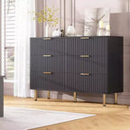Bedroom Dresser Sets, 6 Drawer Dresser for Bedroom, Modern Chest with Spacious Deep Drawers, Wooden Organizer, for Living Room, Hallway