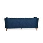 Contemporary 3-Seater Upholstered Sofa with Tufted Channel Stitch Design