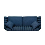 Contemporary 3-Seater Upholstered Sofa with Tufted Channel Stitch Design