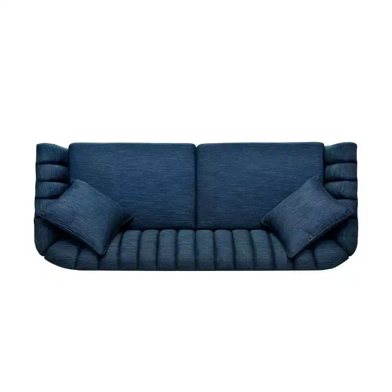 Contemporary 3-Seater Upholstered Sofa with Tufted Channel Stitch Design