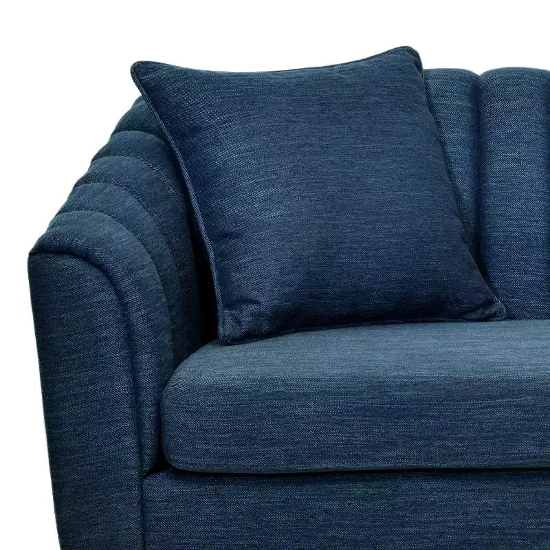 Contemporary 3-Seater Upholstered Sofa with Tufted Channel Stitch Design