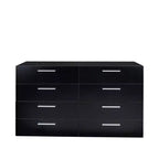 Karl Home 8-Drawer Black Particle Board 55.12in. W Chest of Drawer
