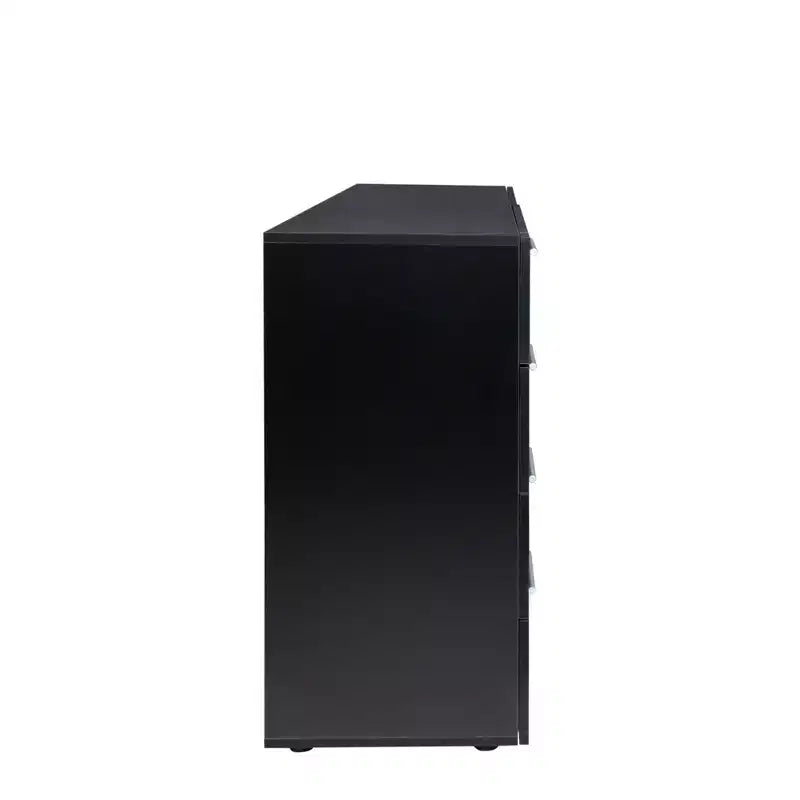 8-Drawer Black Particle Board 55.12in. W Chest of Drawers