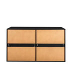 8-Drawer Black Particle Board 55.12in. W Chest of Drawers