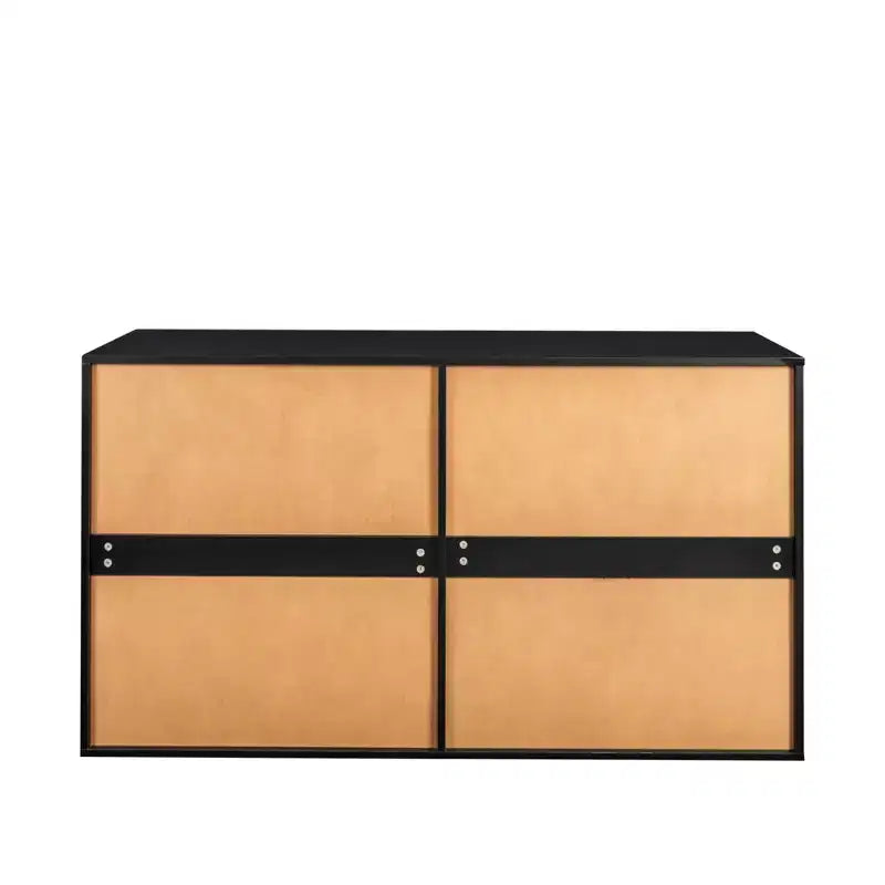 8-Drawer Black Particle Board 55.12in. W Chest of Drawers