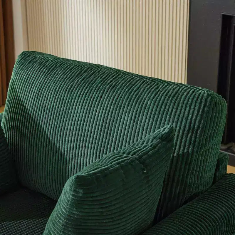 Beige Corduroy Living Room Swivel Barrel Accent Chair