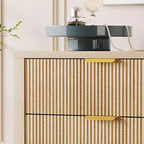Small Spaces, Fluted 5 Drawer Dresser Modern Farmhouse Wooden Chest for Bedroom