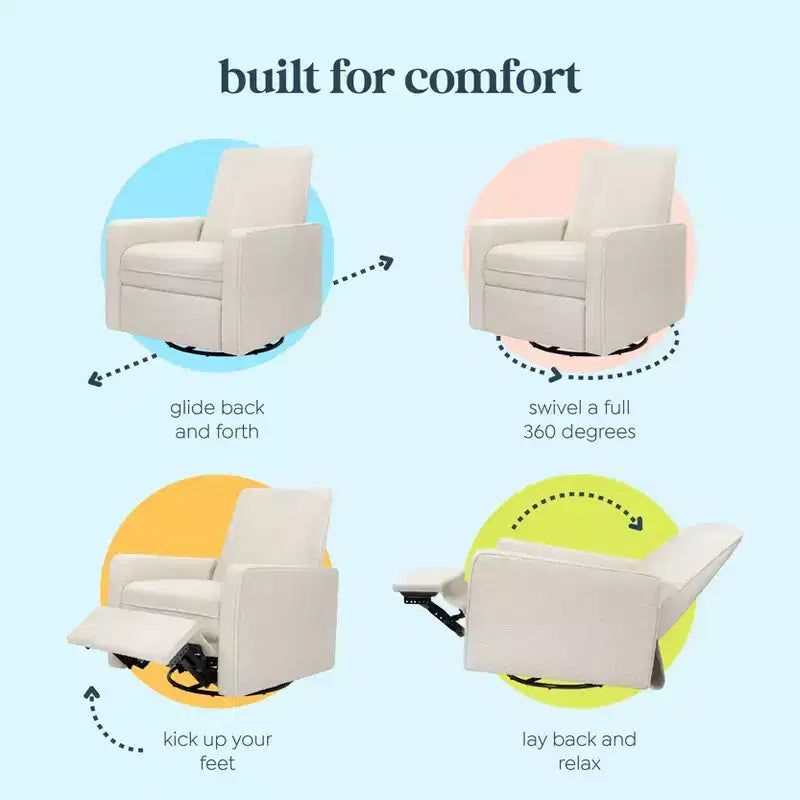 Recliner and Swivel Glider - Ivory Boucle