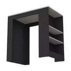 Modern Kitchen Island with Counter Height Table Top, 3 Side Shelves, Countertop Organizer