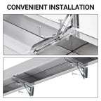 Wall Mounted Stainless Steel Folding Shelf, Heavy Duty Drop Down Serving Shelf with Rounded Edges, Space Saving for Food Truck, Restaurant, Garage