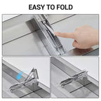 Wall Mounted Stainless Steel Folding Shelf, Heavy Duty Drop Down Serving Shelf with Rounded Edges, Space Saving for Food Truck, Restaurant, Garage