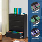1 Cold Rolled Steel 52 Inch High 4 Drawers Metal Filing Cabinet [4 Drawers Standard Lateral Filing Cabinet] Steel Plate With Coating Thickness 0.6Mm