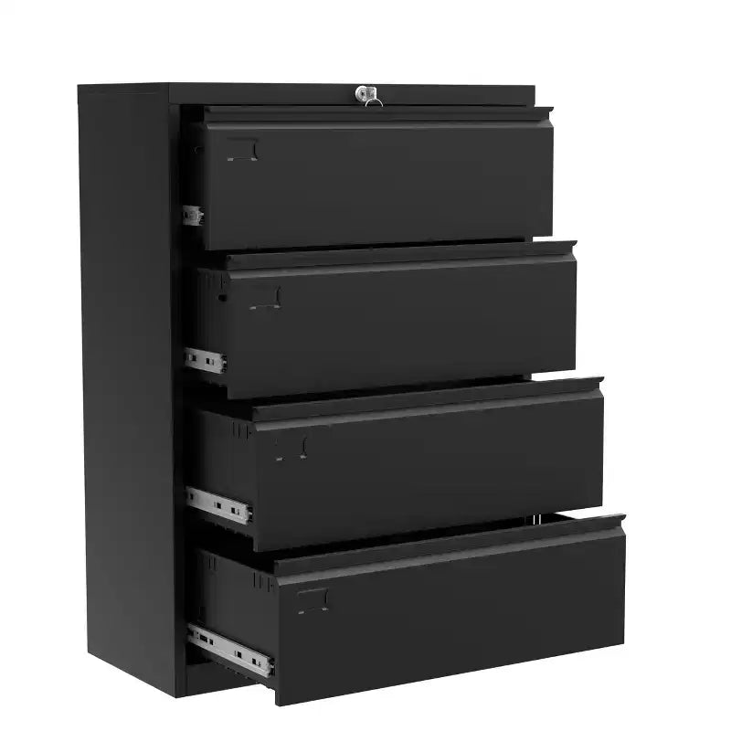 1 Cold Rolled Steel 52 Inch High 4 Drawers Metal Filing Cabinet [4 Drawers Standard Lateral Filing Cabinet] Steel Plate With Coating Thickness 0.6Mm