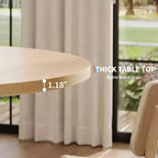 47In Round Dining Table, Kitchen Table with Sturdy Cross-Shaped Base & Adjustable Foot Pads for Dining Room, Kitchen, Living Room(Table Only)