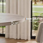 47In Round Dining Table, Kitchen Table with Sturdy Cross-Shaped Base & Adjustable Foot Pads for Dining Room, Kitchen, Living Room(Table Only)