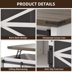 Lift Tabletop Dining Center Table Coffee Table  for Home Living Room Office