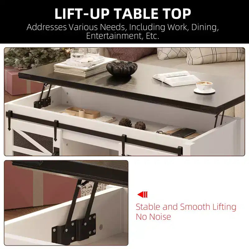 Lift Tabletop Dining Center Table Coffee Table  for Home Living Room Office