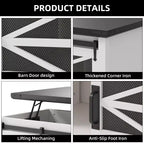Lift Tabletop Dining Center Table Coffee Table  for Home Living Room Office