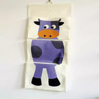 Hanging Canvas Storage Organizer with Cartoon Crocodile Design and Three Pockets 25.5x11.8 in