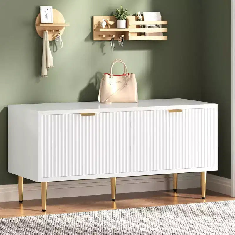 Shoe Storage Bench, 42 Wooden Storage Chest, Loads 300 lb, Easy Assembly, Storage Ottoman Bench for Entryway Bedroom Living Room