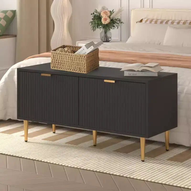Shoe Storage Bench, 42 Wooden Storage Chest, Loads 300 lb, Easy Assembly, Storage Ottoman Bench for Entryway Bedroom Living Room