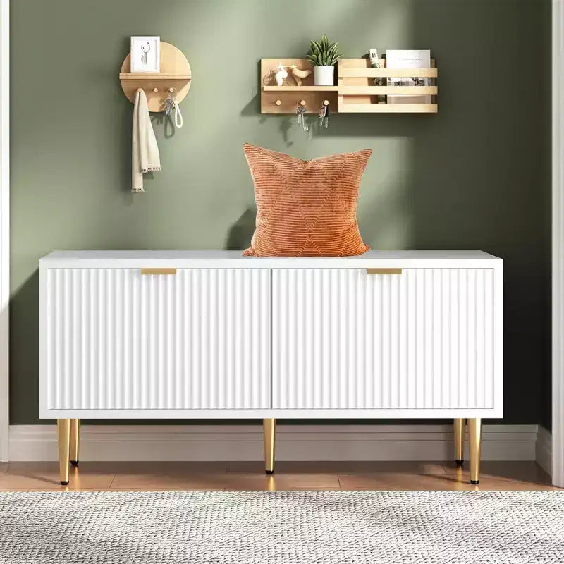 Shoe Storage Bench, 42 Wooden Storage Chest, Loads 300 lb, Easy Assembly, Storage Ottoman Bench for Entryway Bedroom Living Room