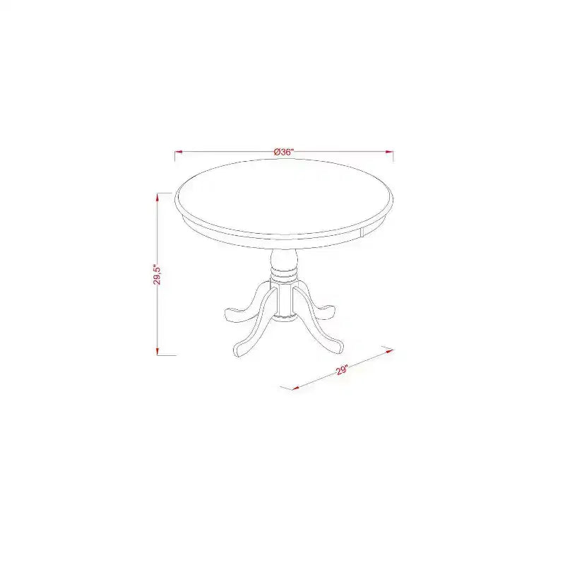 5-Piece Natural Oak Finish Solid Wood Top Dining Table with 4 Chairs