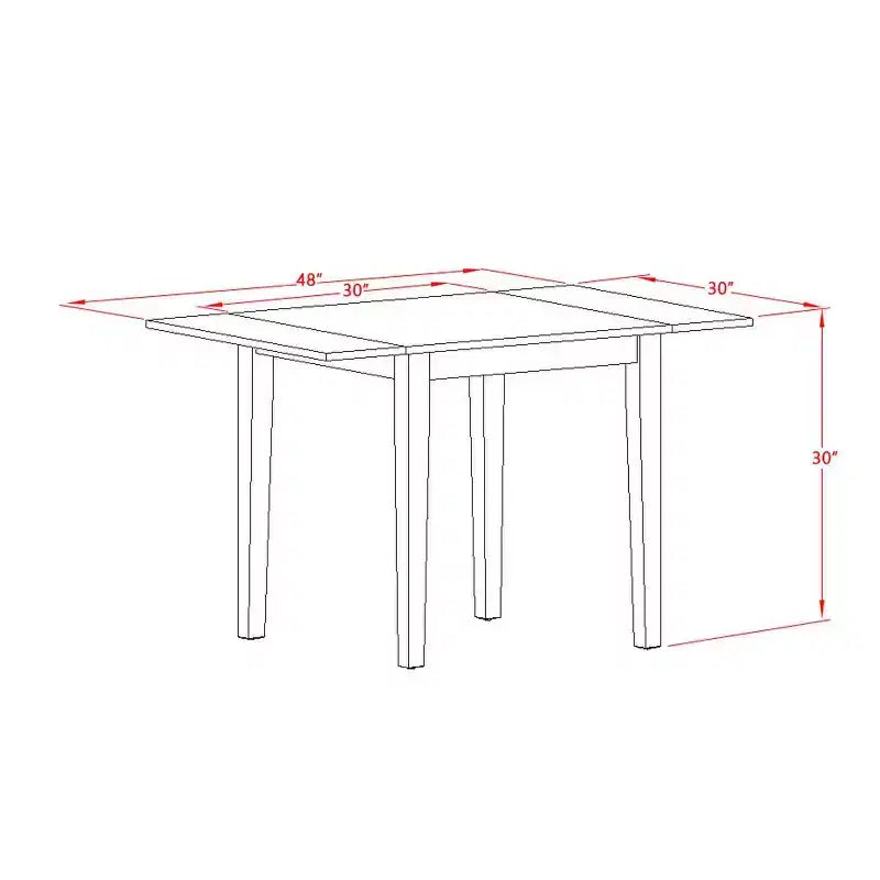 3-Pc Natural Brown Oak Finish Solid Wood Top Dining Table Set for Small Spaces