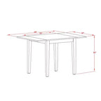 3-Pc Natural Brown Oak Finish Solid Wood Top Dining Table Set for Small Spaces