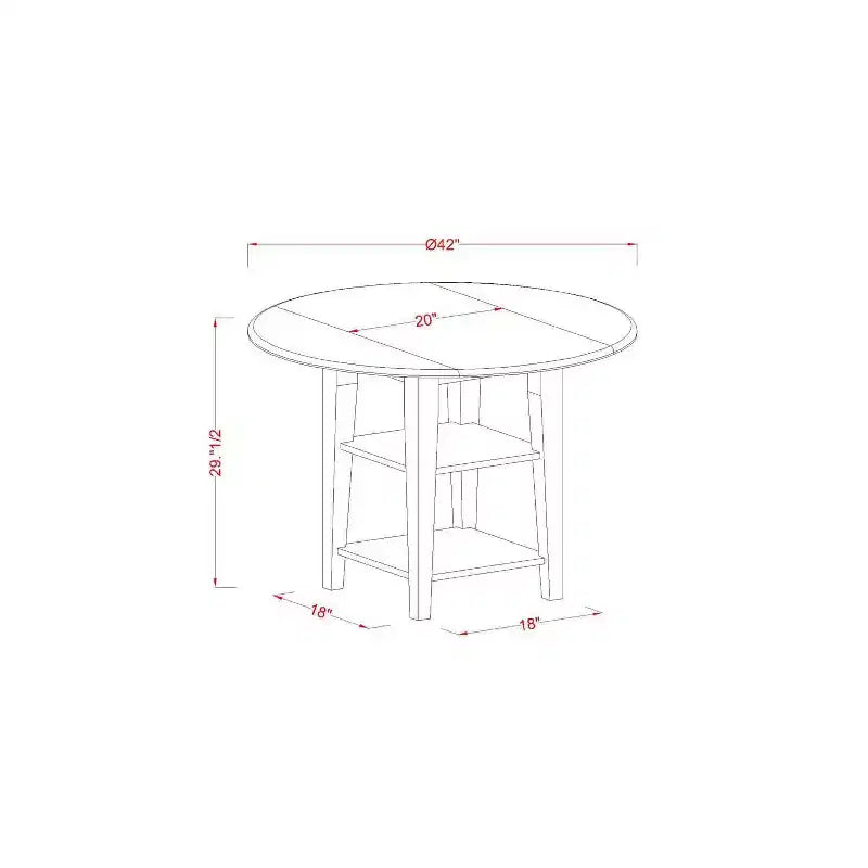 3-Piece Black and Cherry Finish Round Solid Wood Top Dining Table Set