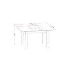 Rectangular Dining Table Set - 3pc Table with Butterfly Leaf & 2 Parsons Chairs - Linen Fabric, Oak Legs