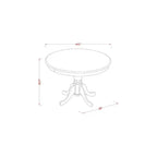 3-Piece Mahogany Finish Solid Wood Top-Round Upholstered Dining Room Set-Seats 4