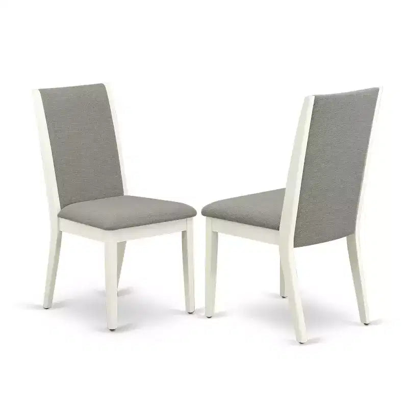 3-Piece Linen white Solid Wood Top - Round Dining Room Set - Seats 4
