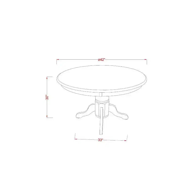 3-Piece Linen white Solid Wood Top - Round Dining Room Set - Seats 4